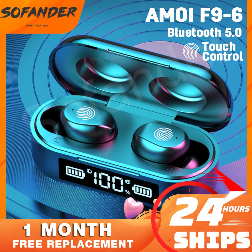 【Ready Stock】Original AMOI TWS F9 Wireless Bluetooth Earphones Wireless