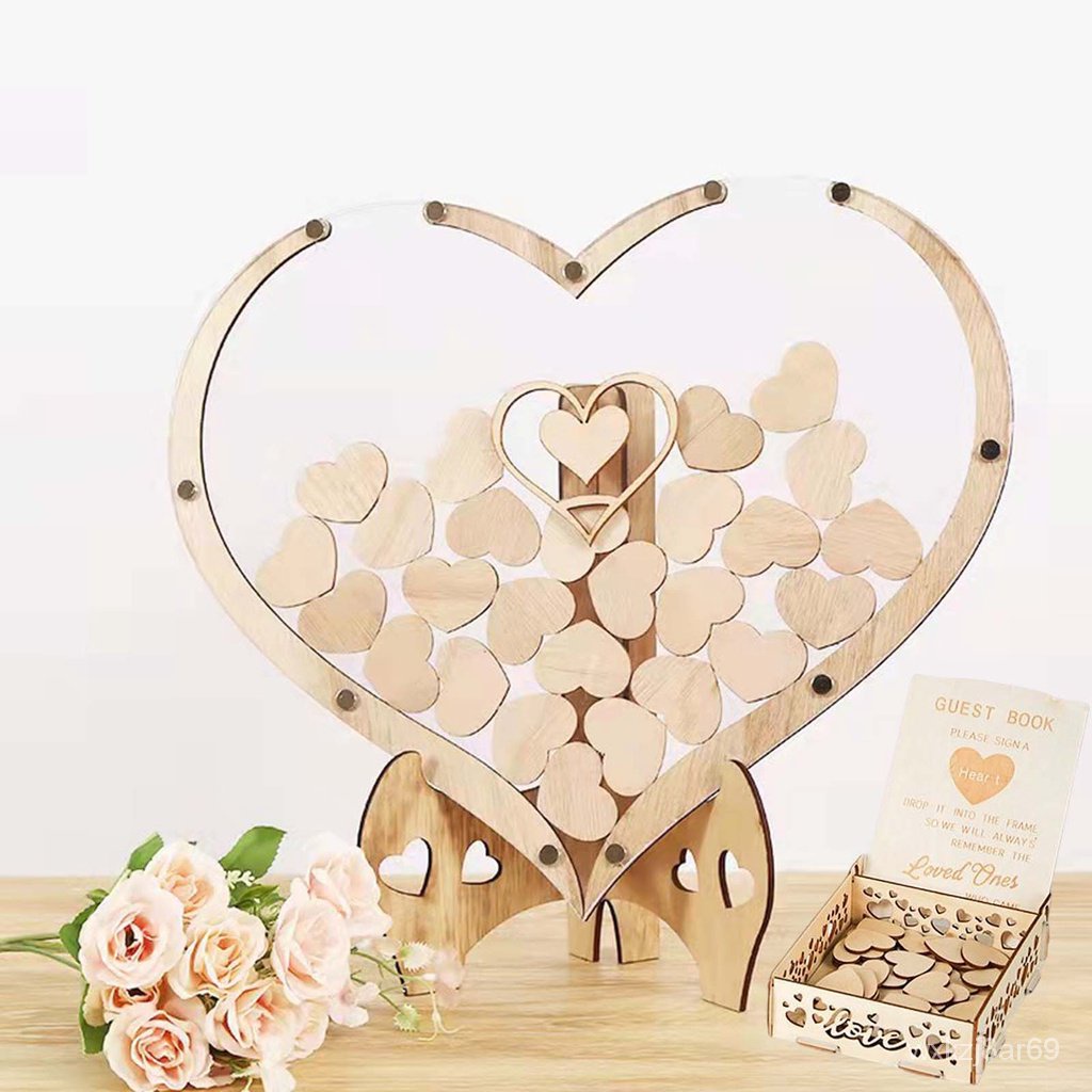 [simpleloveMY] Heart Shaped Wedding Guest Book Drop Box Frame Party