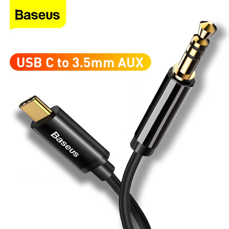 Baseus USB Type C Male Aux Audio Cable To 3.5mm Jack Male Speaker Cable ...