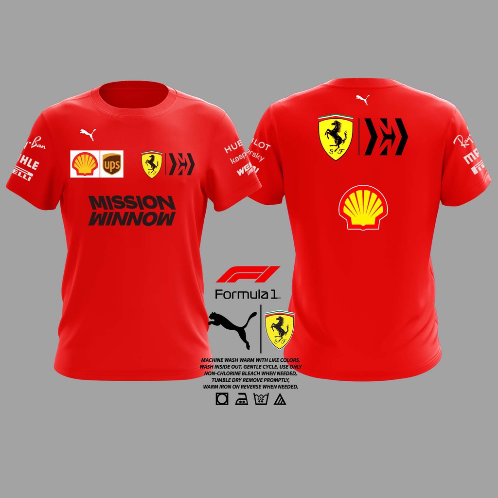 F1 team Ferrari 2020 CREW T SHIRT Shopee Malaysia