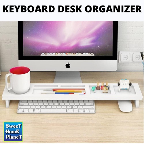 Wood Desk Office Assembly Organizer Multi-functional Keyboard Shelf ...
