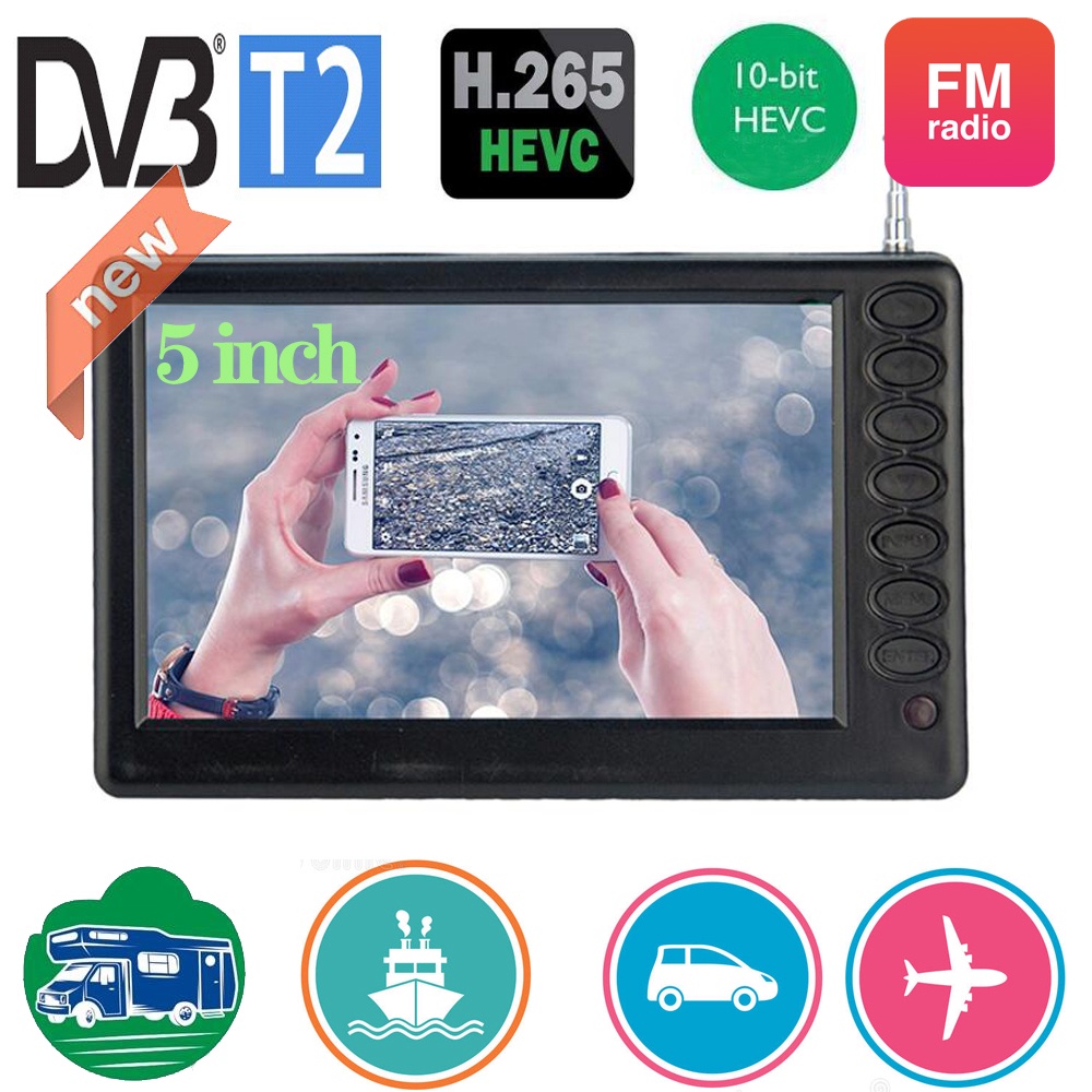 LEADSTAR Pocket TV D5 5 Inch DVB-T2 ATSC ISDB-T TDT Digital and Analog Mini