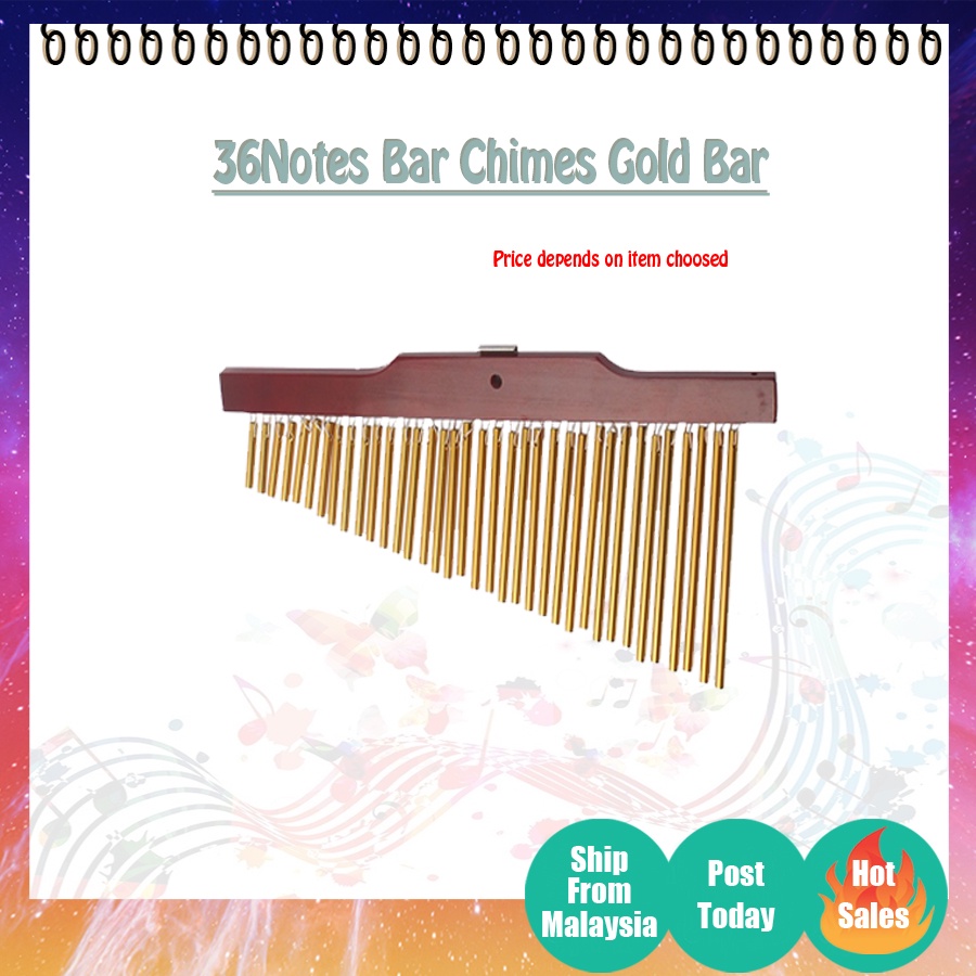 36Notes Golden Bar Chimes 36 Bar Wind Chimes Musical Percussion
