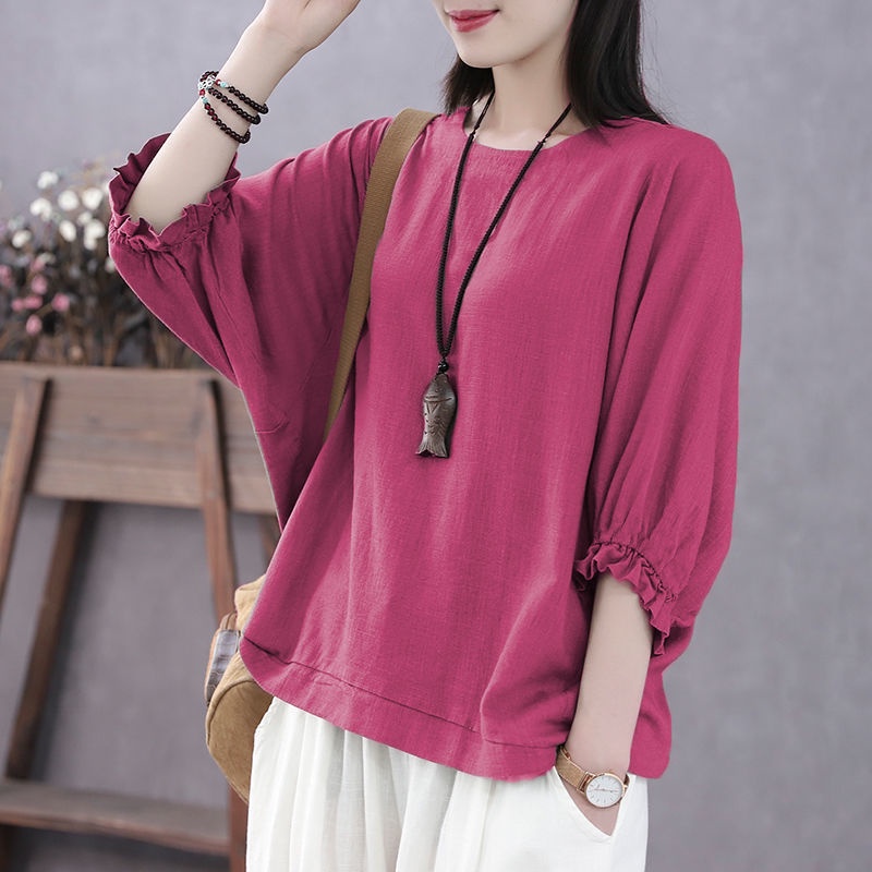 Ready Stock Women Loose Blouse Korean Style Long Sleeved Solid Color ...