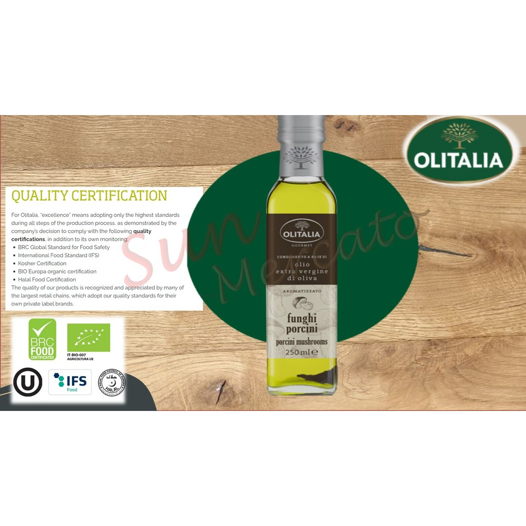 OLITALIA Extra Virgin Olive Porcini Dressing Oil 250ml Product of