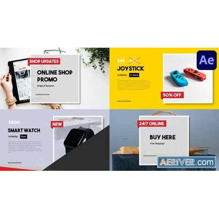 Online Shop Promo Slideshow After Effects Slideshow Template with 4k ...