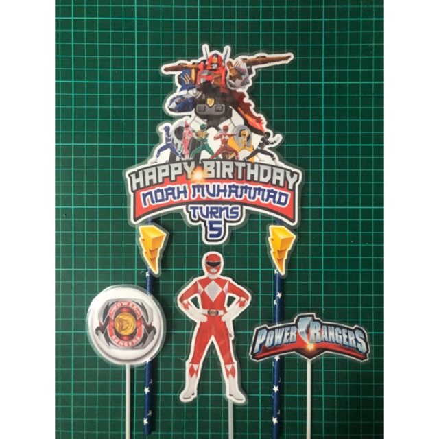 POWER RANGER (RED RANGER ONLY) CAKE TOPPER SET-4pcs | Shopee Malaysia