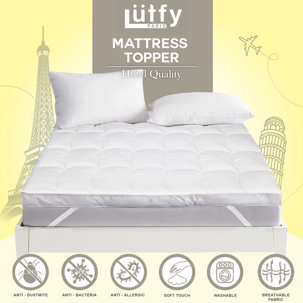 **High Quality** Lutfy Paris Mattress Topper Hotel Quality 5cm Bed Pad