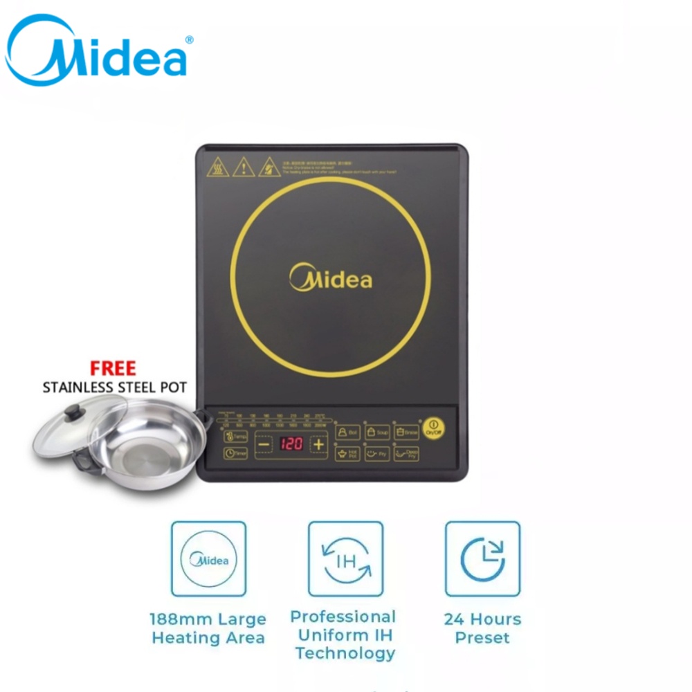 Midea Induction Cooker C16SKY1613/C20RT2002 (Free Steel Pot) steamboat