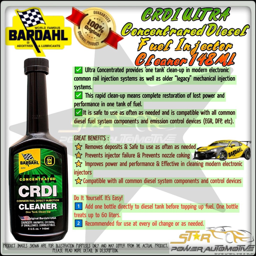 BARDAHL CRDI Ultra Concentrared Diesel Fuel Injector Cleaner