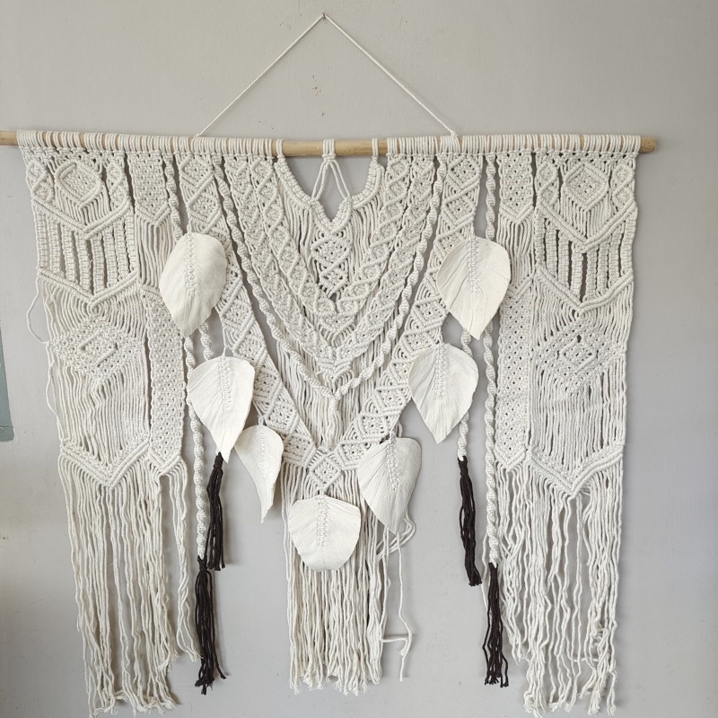 leaf macrame hiasan dinding wall decoration macrame besar large macrame ...