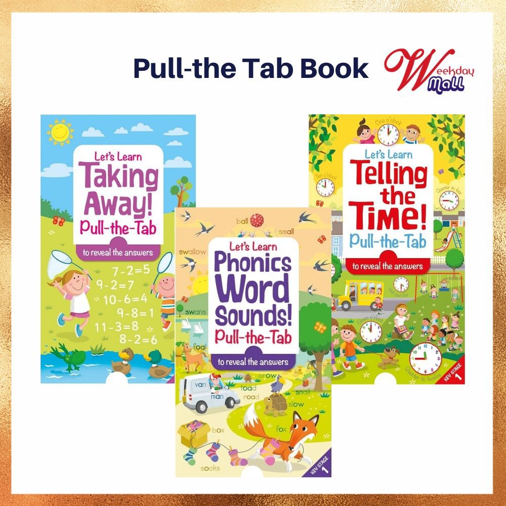 Let's Learn PulltheTab Book for Kids Taking Away / Phonics Word