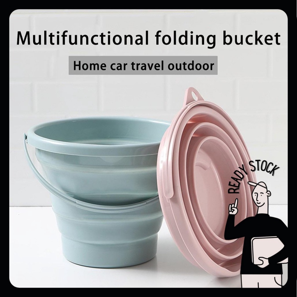 🇲🇾5L 10L Foldable Bucket/Baldi Lipat/Portable Collapsible Folding Pail ...