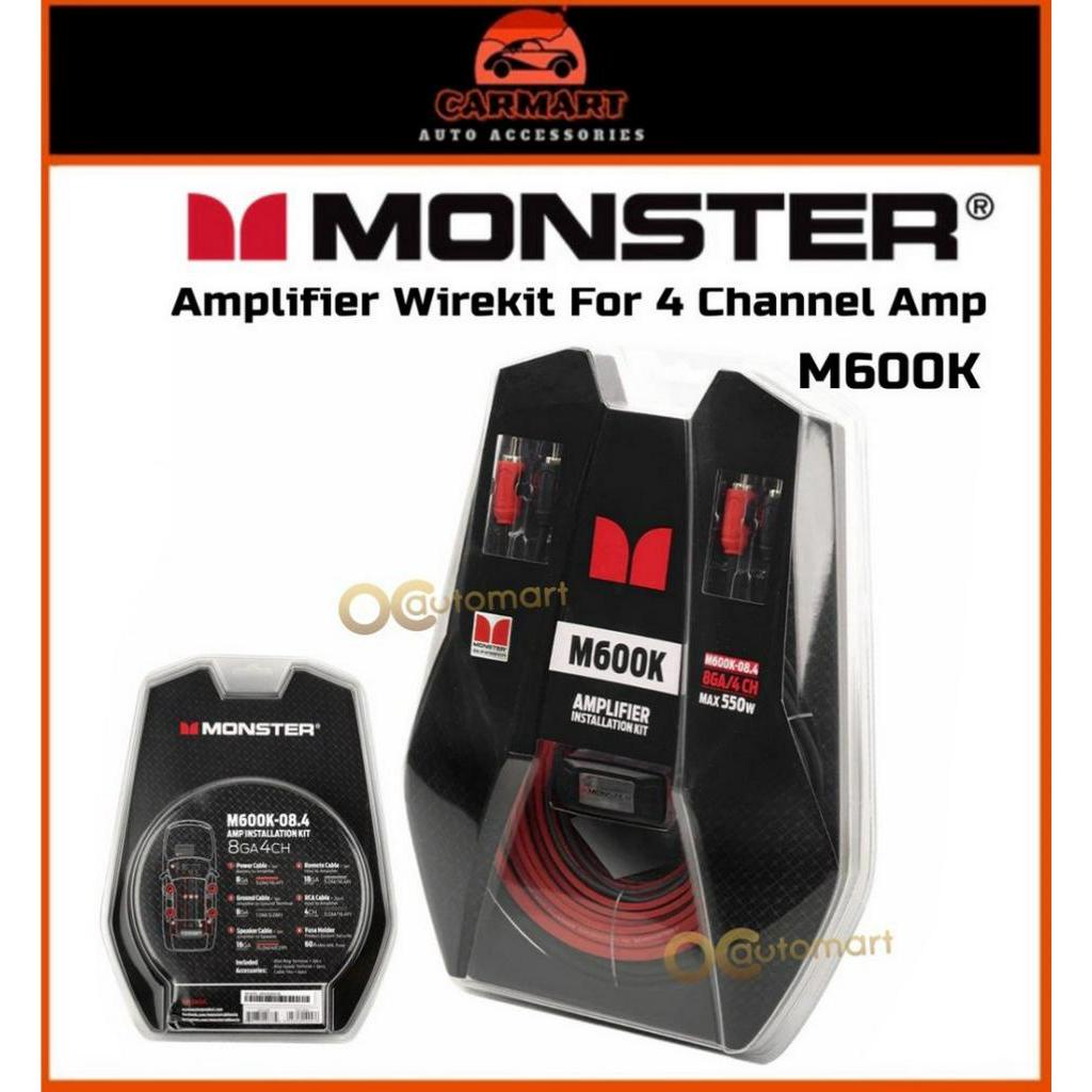 Monster M600K Premium 4ch Amplifier Wire Installation Kit Power Cable ...