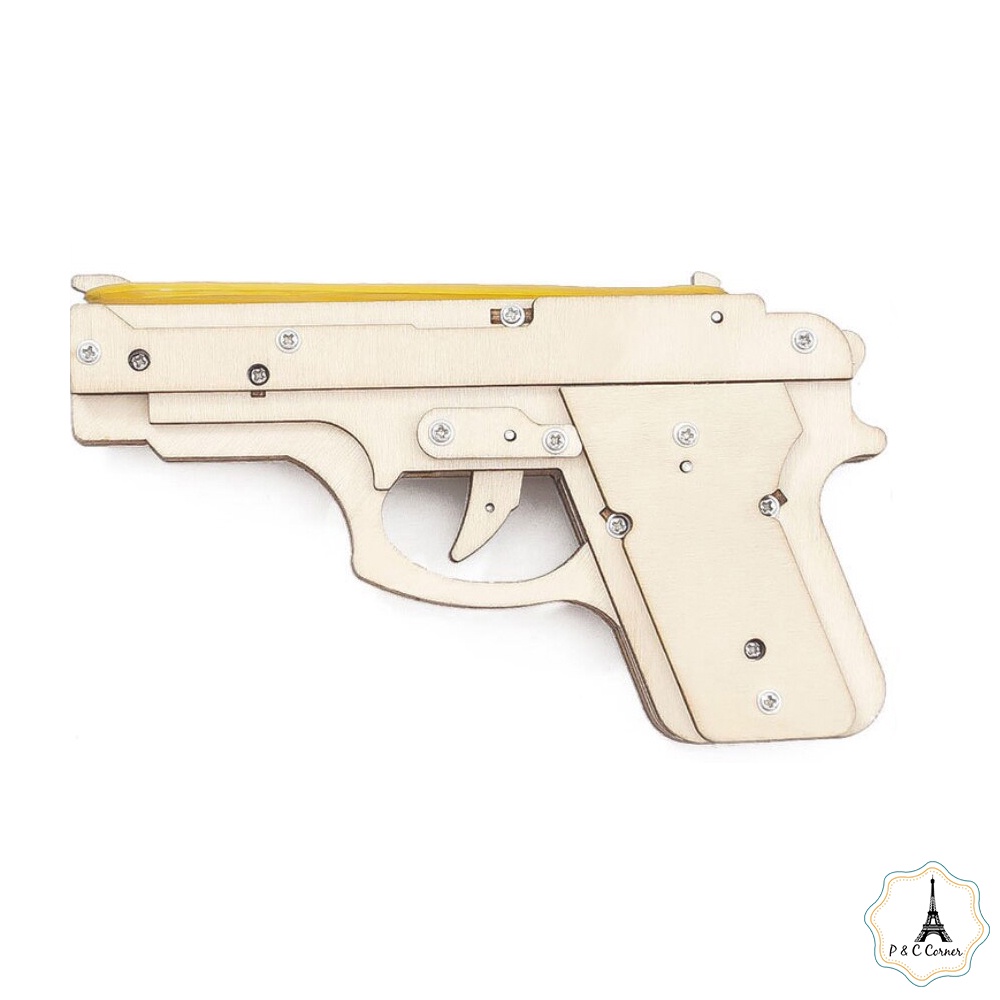 DIY Wooden Rubber Band Gun Science Physics Education STEM Model