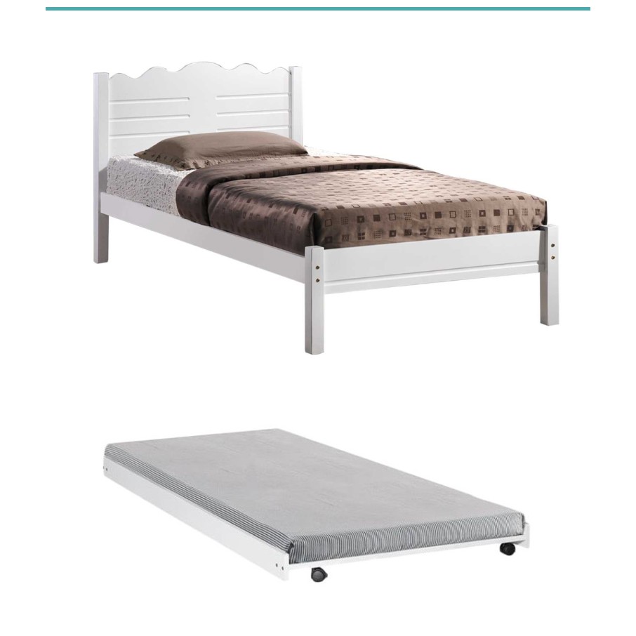 MY Wooden Single Bed Set / Export Quality Single Bed with pull out