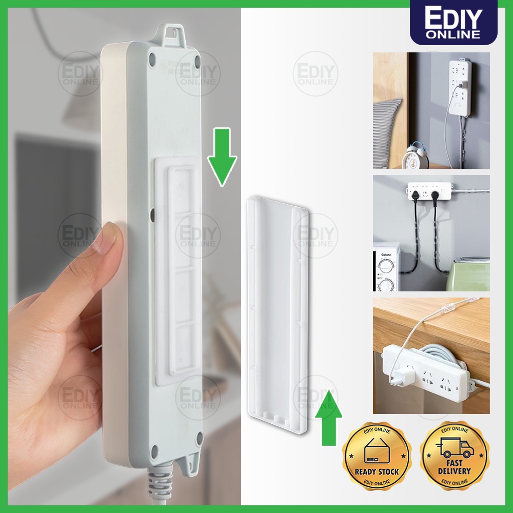 Wall Mount Extension Socket Plug Holder Hanger Outlet Hook Power Strip