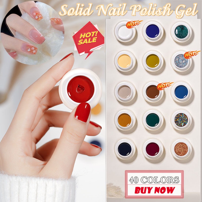 40 Colors Solid Cream Gel Nail Polish Manicure For Nails Painting Art