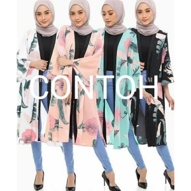 Cardigan labuh hotsell