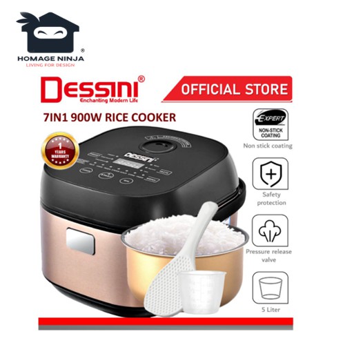 🔥PROMOTION🔥 DESSINI ITALY 7IN1 Electric Digital Rice Cooker Non stick ...