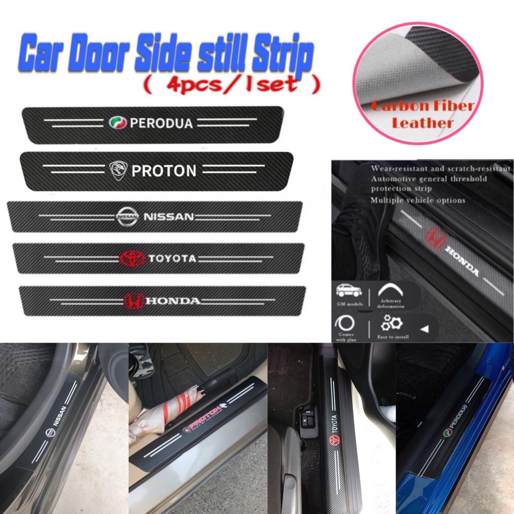 Perodua Proton Toyota Honda 4pcs/1set Universal Car Door carben sill ...