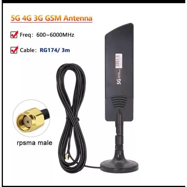 Enhance Signal 600~6000Mhz 5G 4G LTE 3G GSM Aerial 40dbi Omni WiFi ...