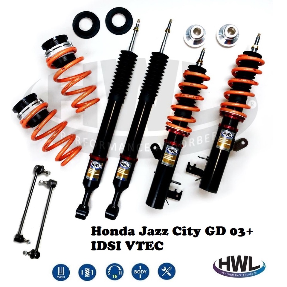Honda Jazz City GD 03+ IDSI VTEC HWL st1 series fully adjustable