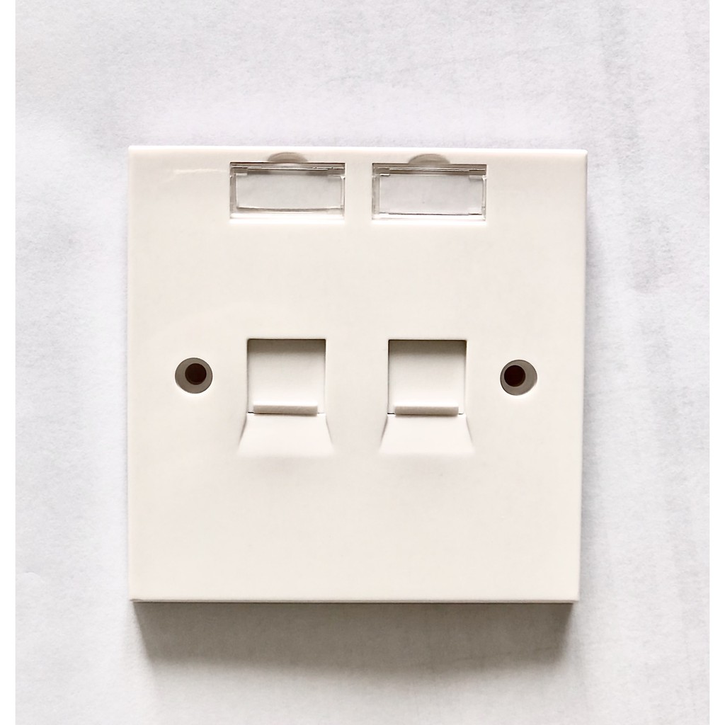 Double Port Faceplate Wall plate Face Plate RJ45 and RJ11 Socket Wall ...