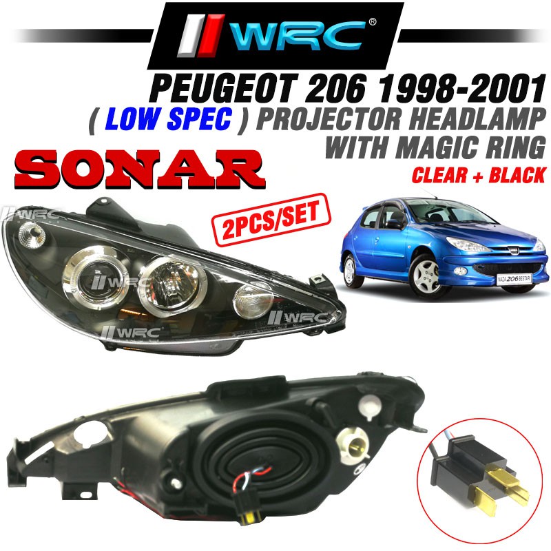 Sonar Peugeot 206 1998 - Up / 206 S16 1998 - Up Projector Headlamp