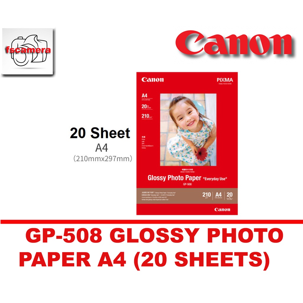 CANON ORIGINAL MALAYSIA GLOSSY PHOTO PAPER A4 GP-508 GP-508 A4 INKJET ...