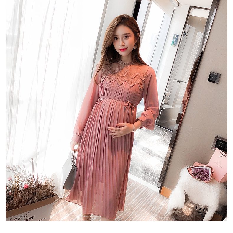 white long sleeve dress Take Another Look Maxi Chocolate How to style the Size:20R Solid Color Maternity Dresses