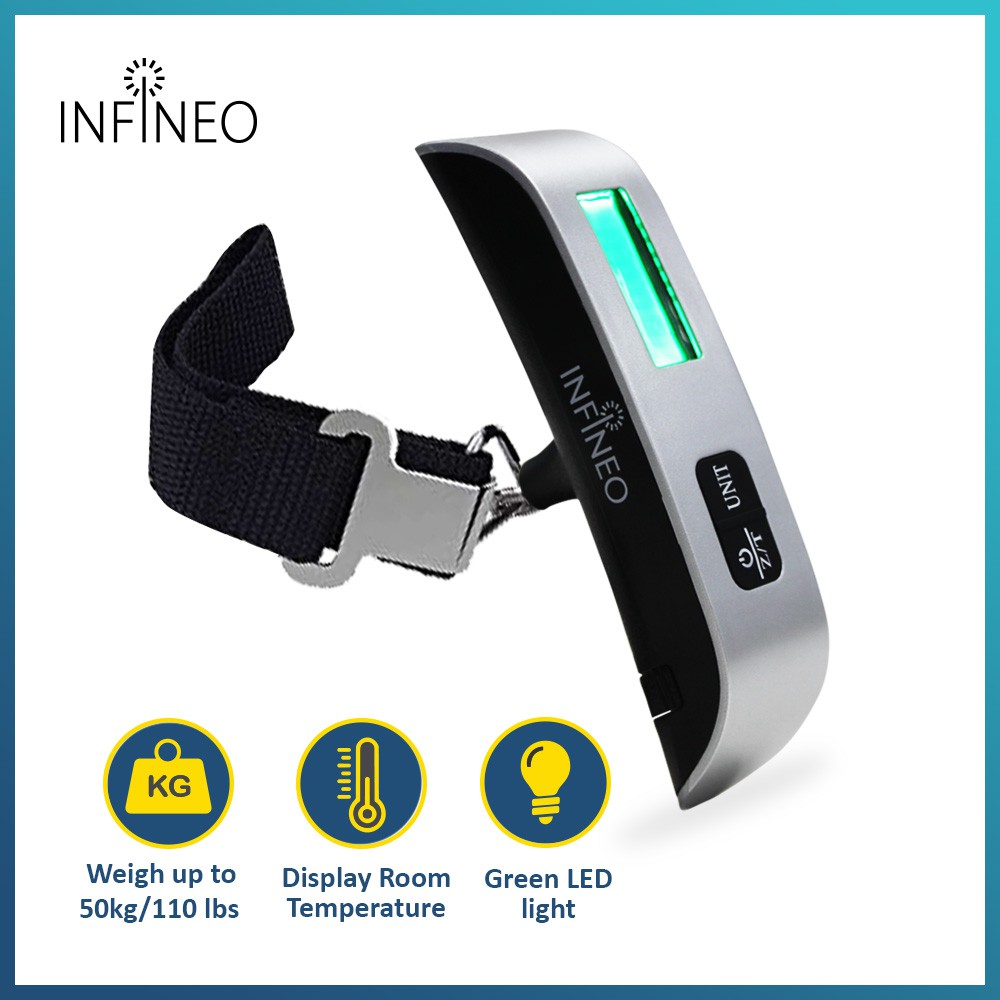 INFINEO Portable Digital Luggage Scale Travel Weighing Scale with LCD