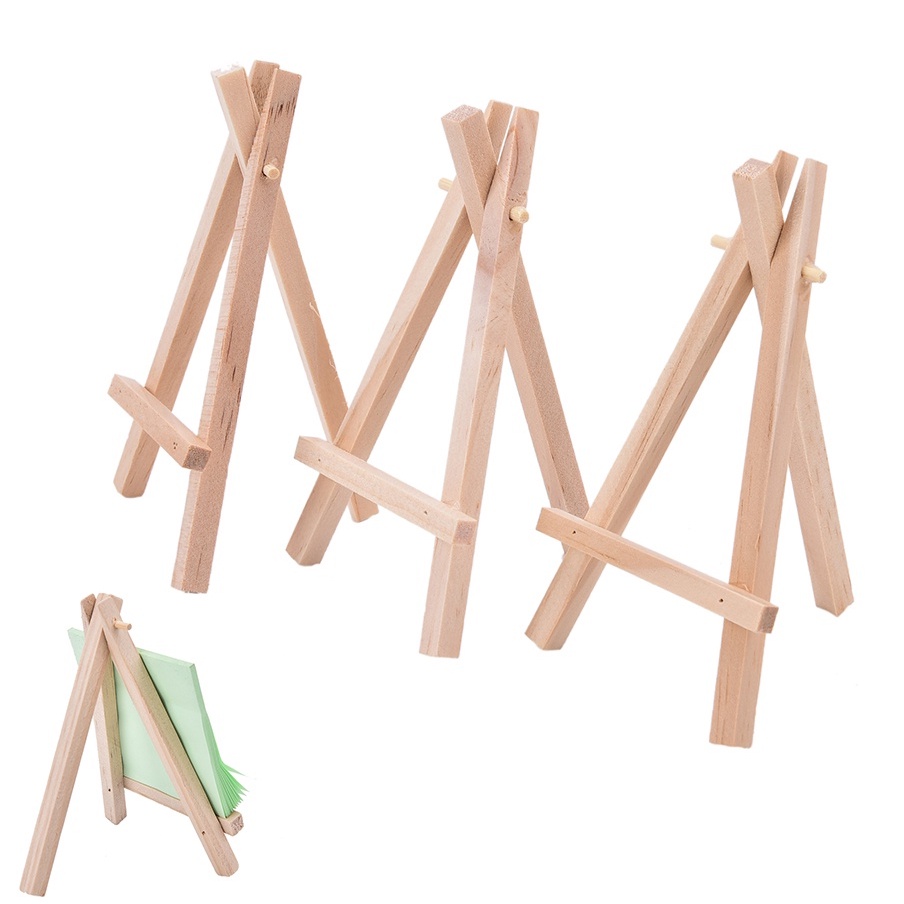 Creative Foldable Triangular Canvas Display Holder / Mini Wooden