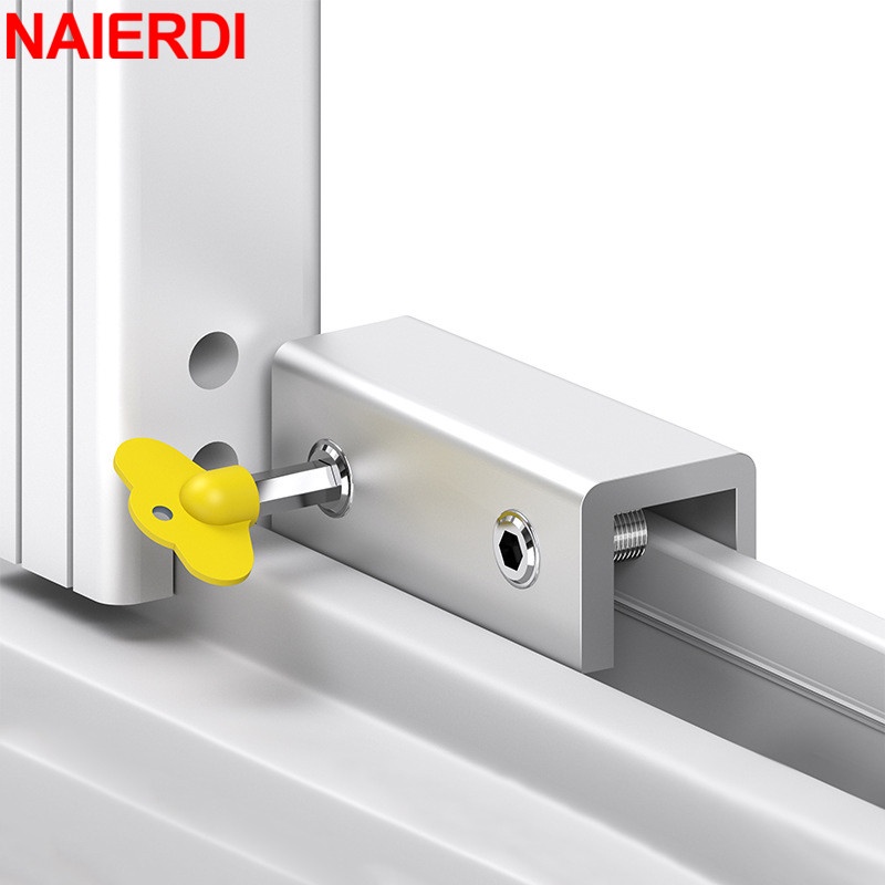 NAIERDI Aluminum Alloy Window Lock Stopper Anti-theft Door Lock Non ...