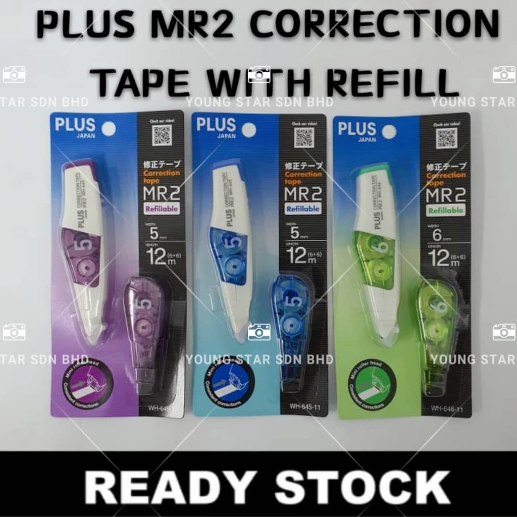 PLUS CORRECTION TAPE MR2 ( 1 APPLICATOR + 1 REFILL ) Shopee Malaysia