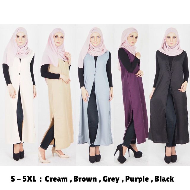 Sleeveless sale cardigan muslimah