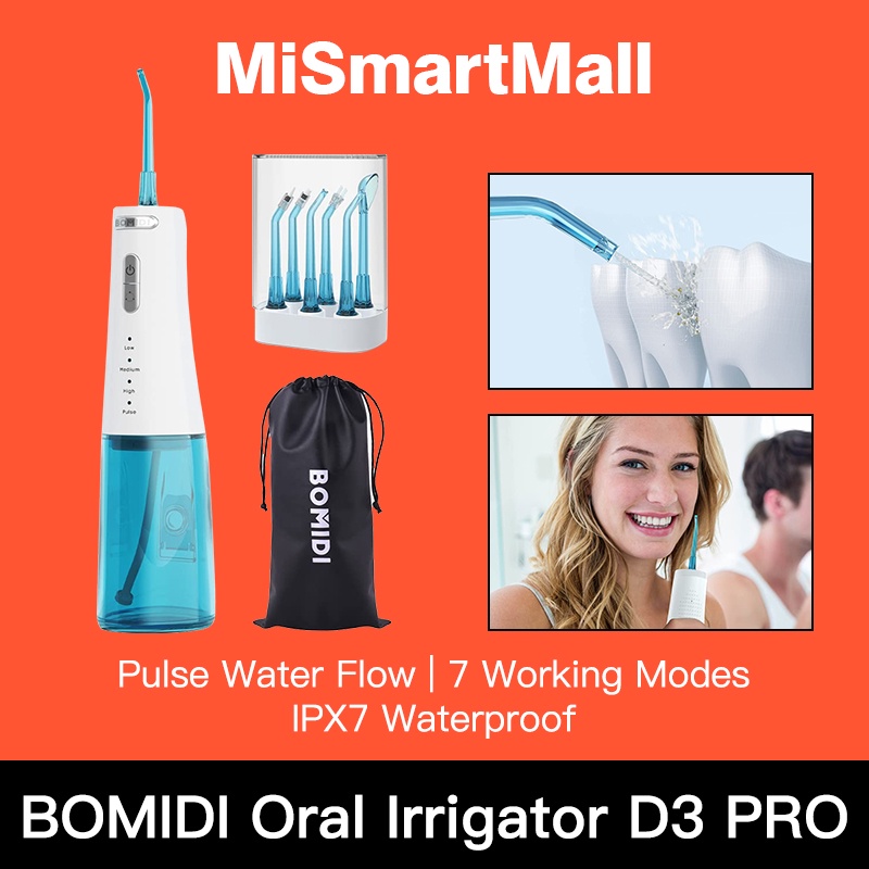 300ML BOMIDI D3 Pro Water Flosser Oral Irrigator Portable Dental ...