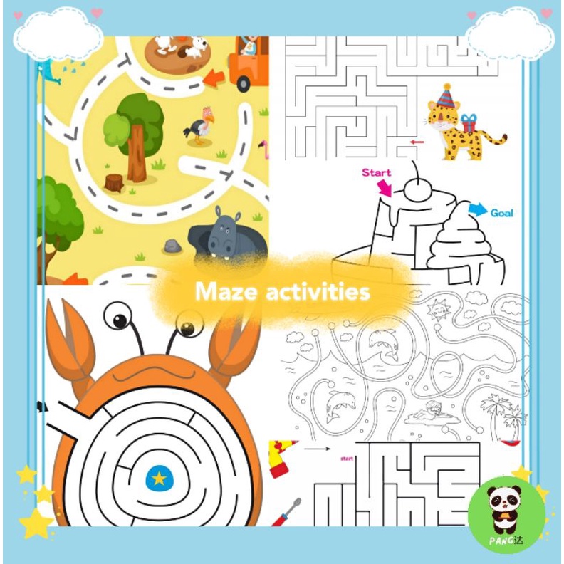 89 Printable Maze Worksheet Pack for kids 迷宫游戏[PDF files] | Shopee Malaysia