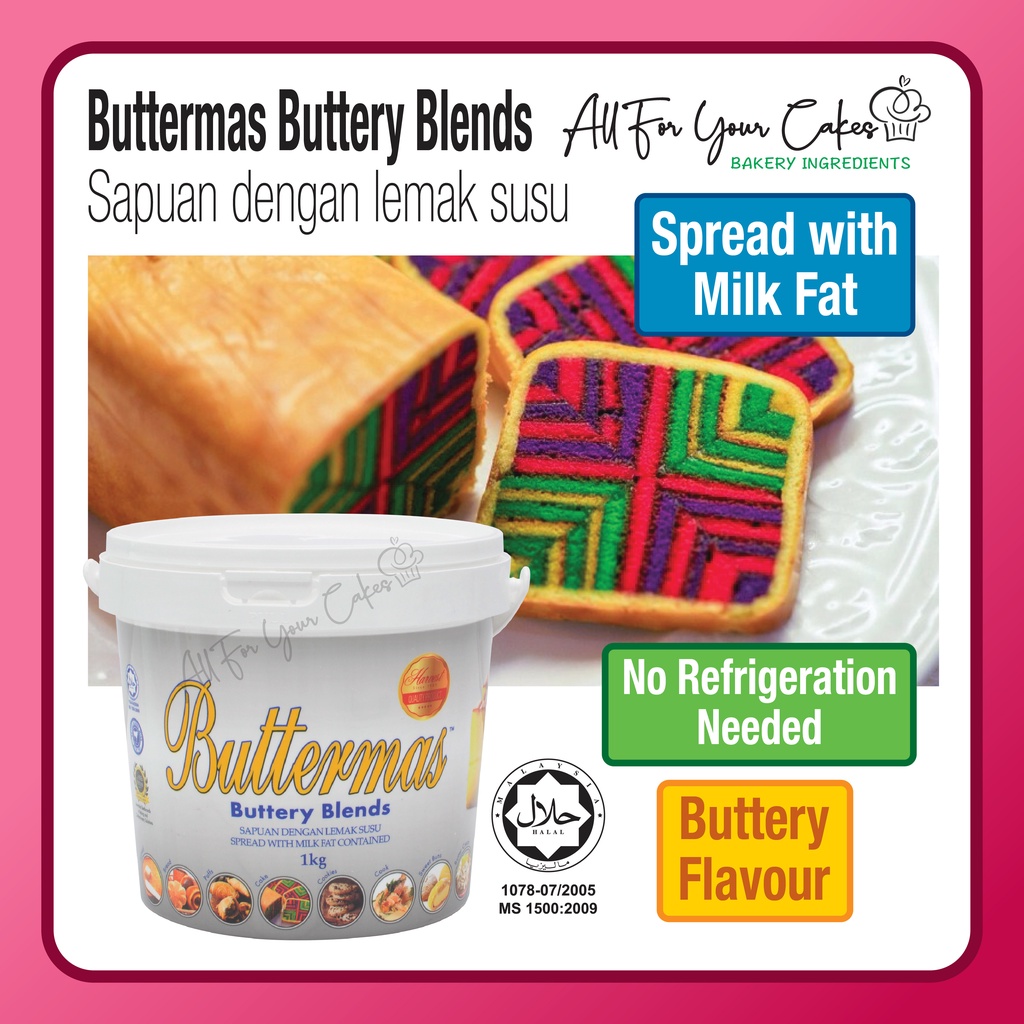 Buttermas 1kg Buttery Blends Halal - Mentega Sapuan Lemak Susu - butter ...