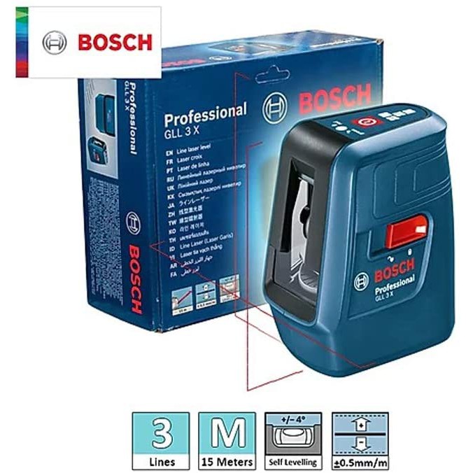 Bosch GLL 3X Professional Cross Line Laser level with Cross & Vertical