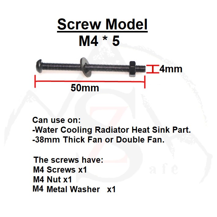 One PC Computer Long Screw Desktop use for Water Cooling Radiator Heat ...