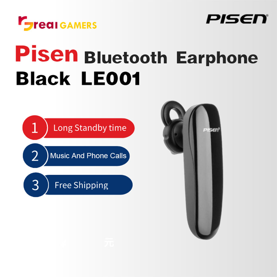 Pisen Bluetooth Earphone Black LE000 Ultra lowpower consumption and long standby time