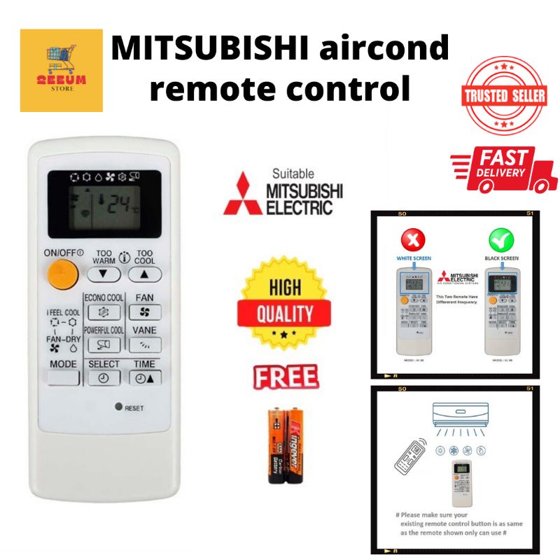 Mitsubishi Aircond Remote Control Replacement MP04B MP02B KFR-36G/H MSH ...