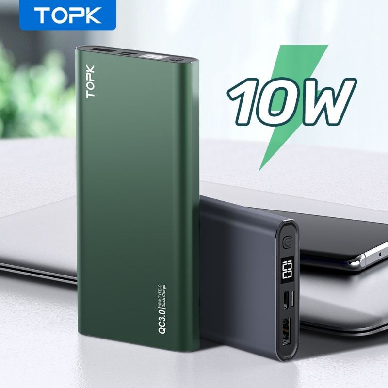TOPK I1006 10000mAh Dual Port Powerbank Digital | Shopee Malaysia