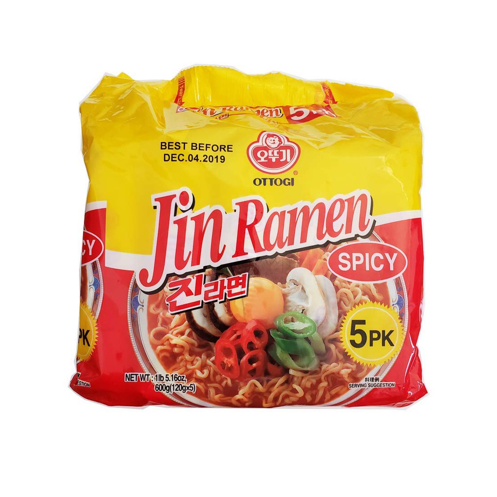 EXP 12/2024 Korea Ottogi Jin Ramen Mild / Jin Ramen Hot Spicy (120gx5
