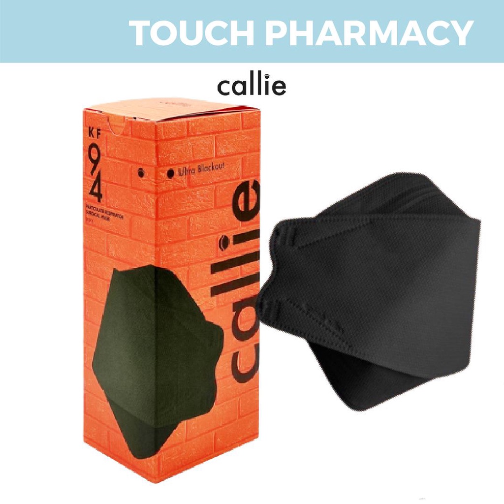 Callie BW KF94 Respirator Surgical Mask - Black (20 pcs) 4PLY Mask ...
