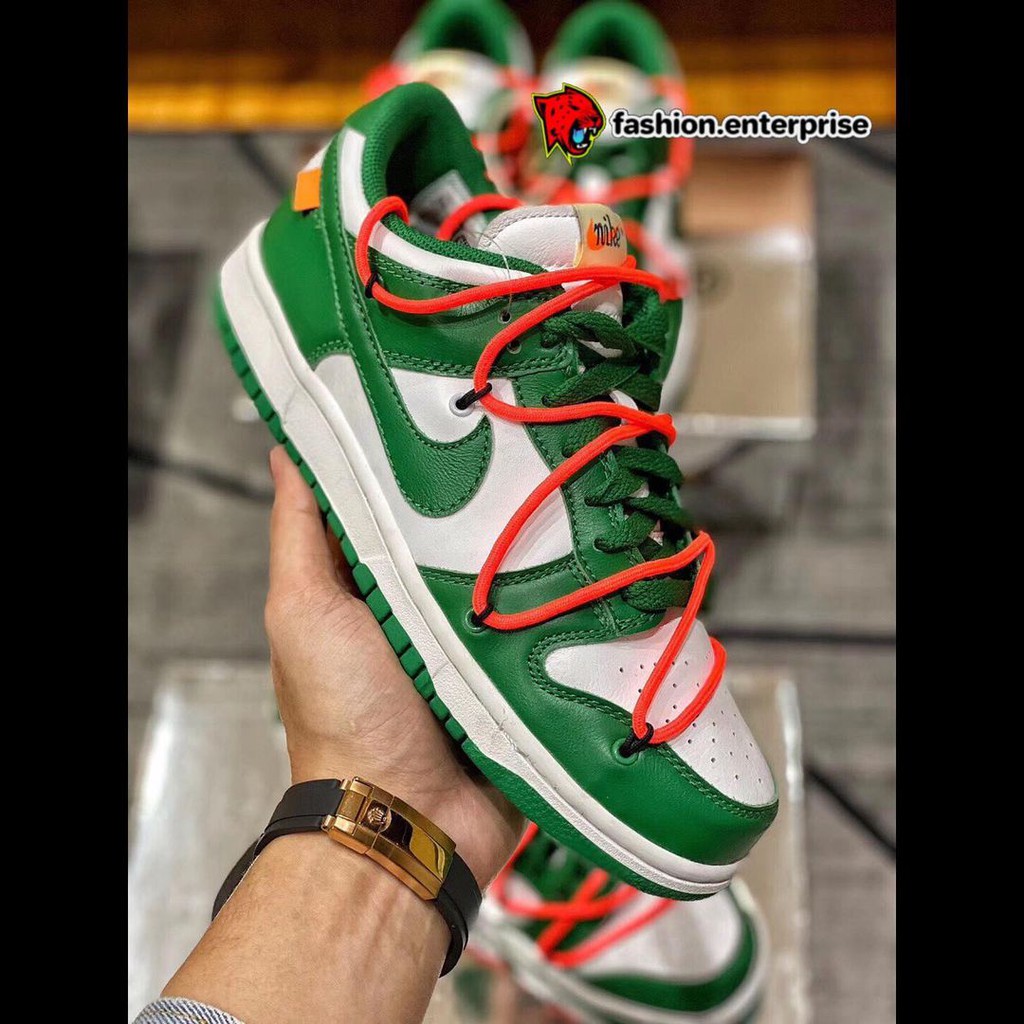 Off-white x nike dunk low pine green where outlet to buy