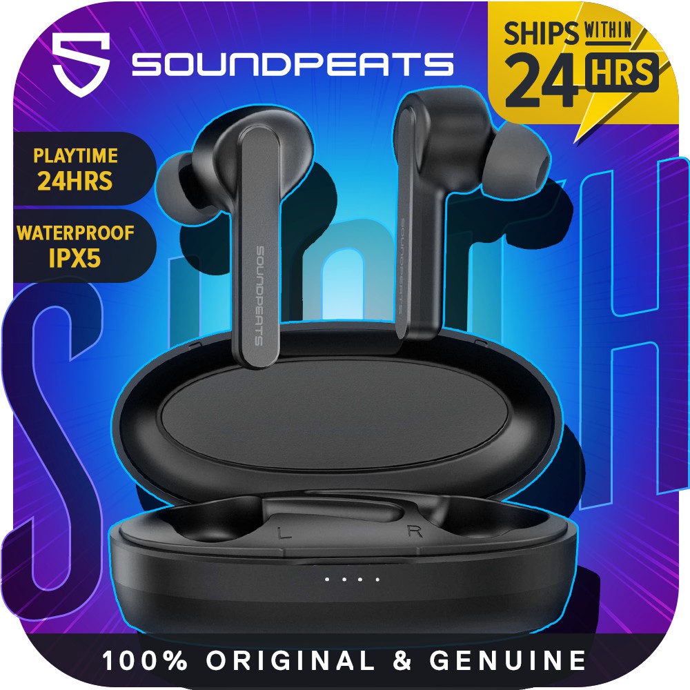 SoundPEATS TrueCapsule Bluetooth 5 Headphones HD Mic IPX5 24