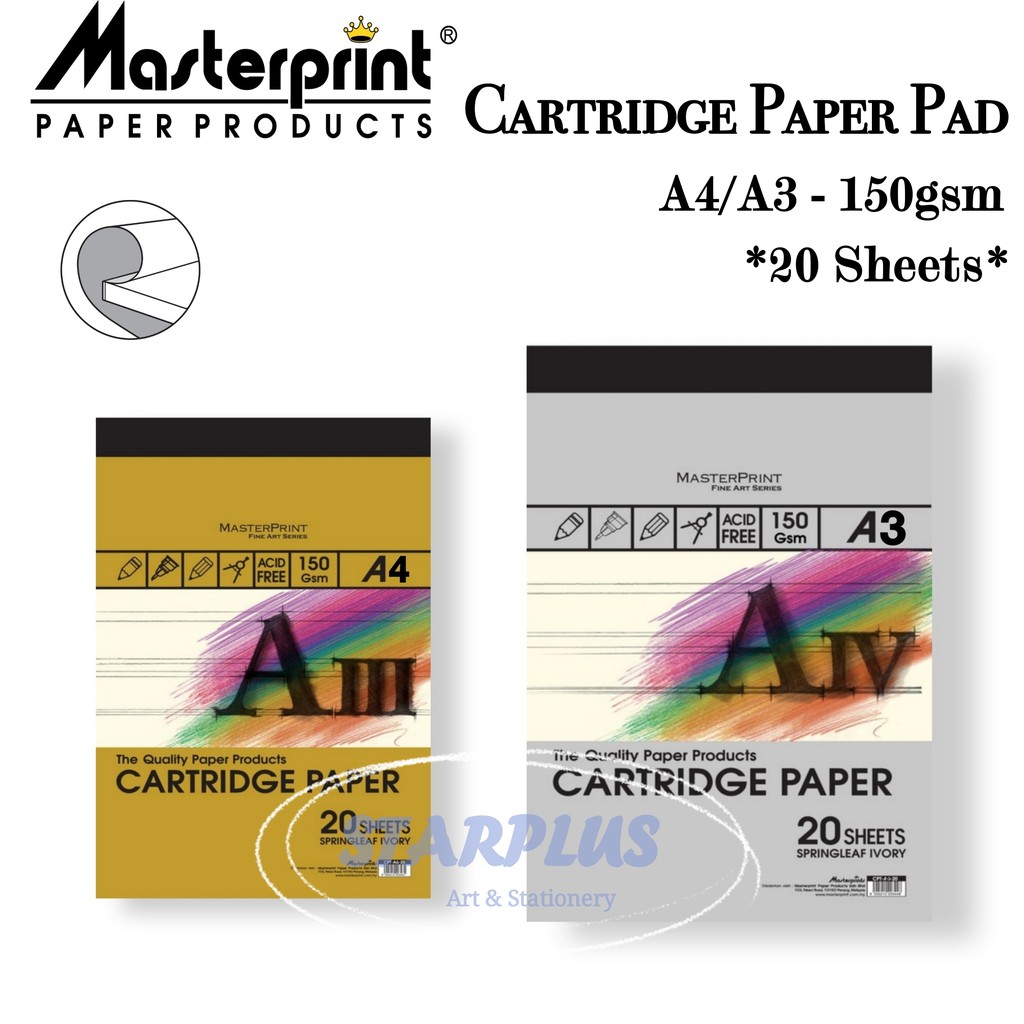 (Starplus) Masterprint Cartridge Paper Pad A4/A3 - 150gsm(20 Sheets ...