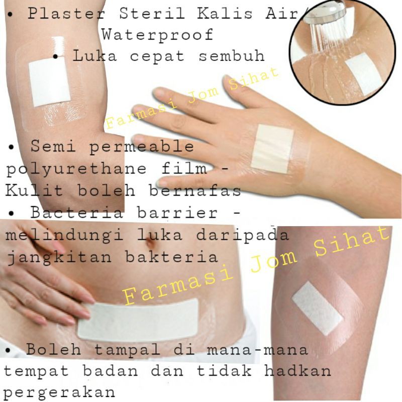 Waterproof Plaster Tahan / Kalis Air Dressing Luka Transparent / Lut